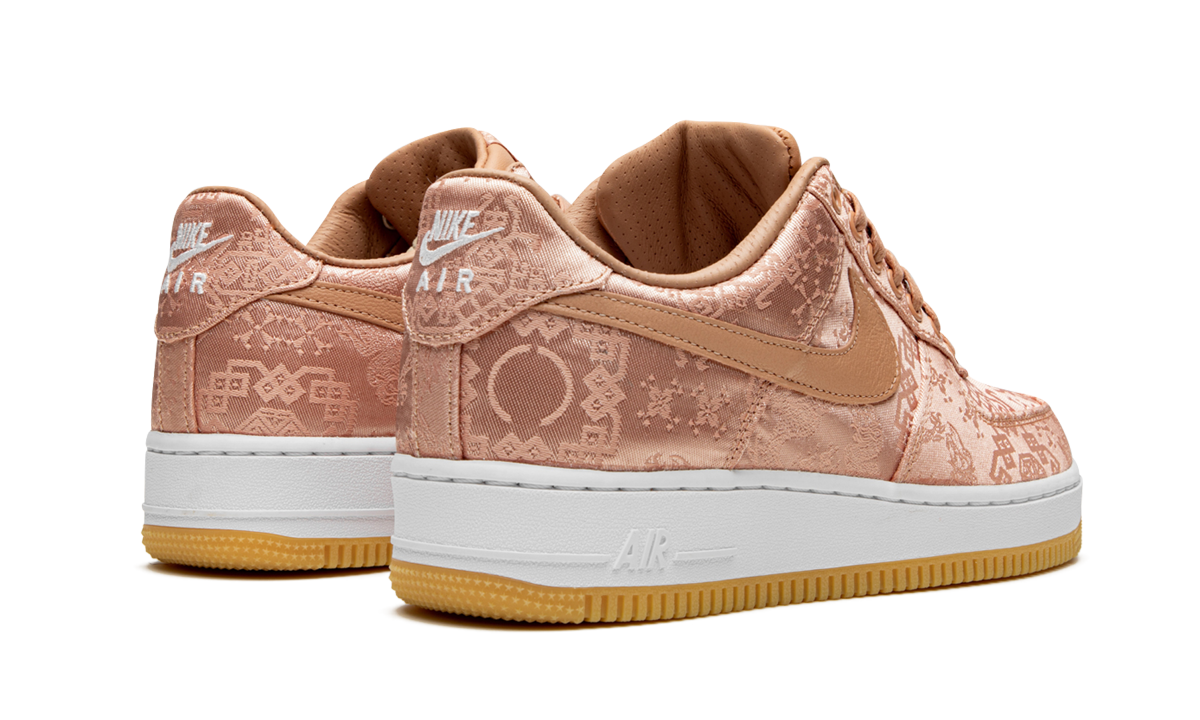 nike air force 1 low clot rose gold silk special box+CJ5290-600+diagnol right behind view