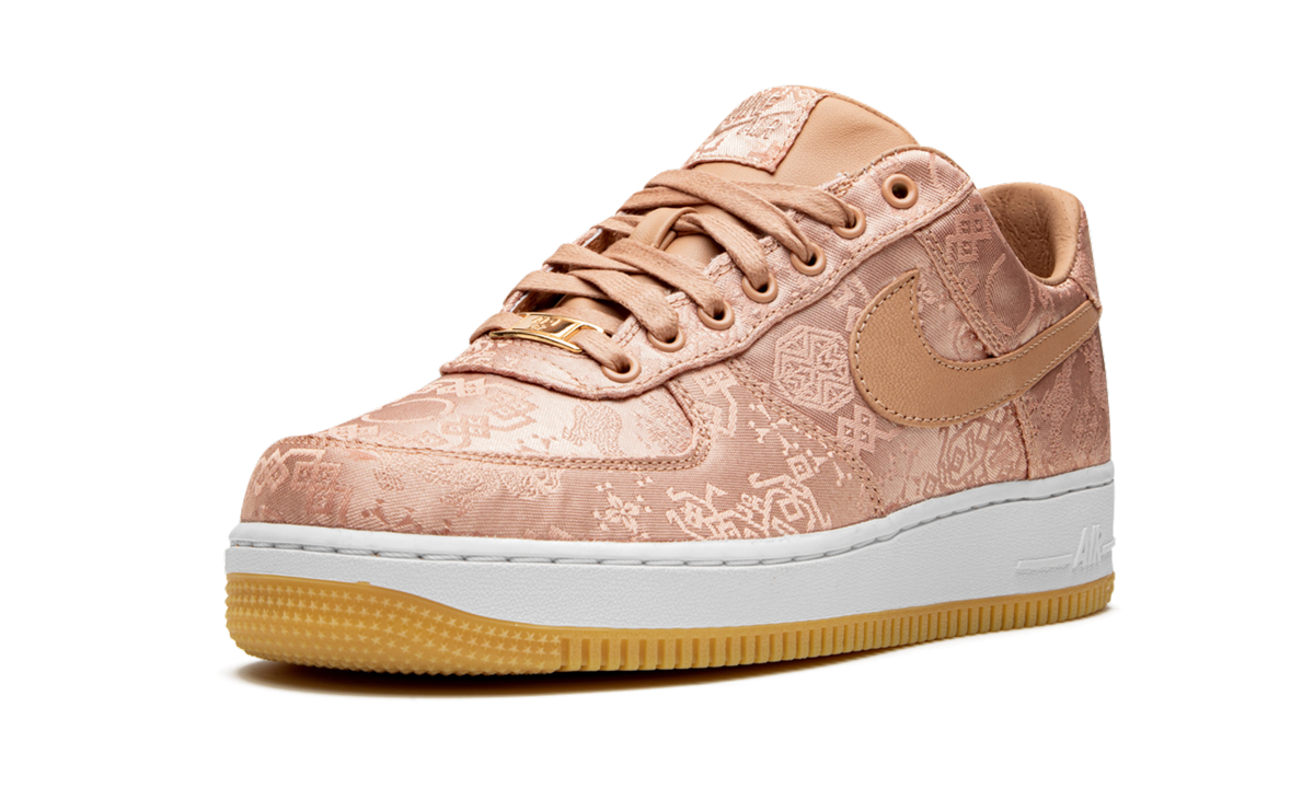 nike air force 1 low clot rose gold silk special box+CJ5290-600+left diagnol single view