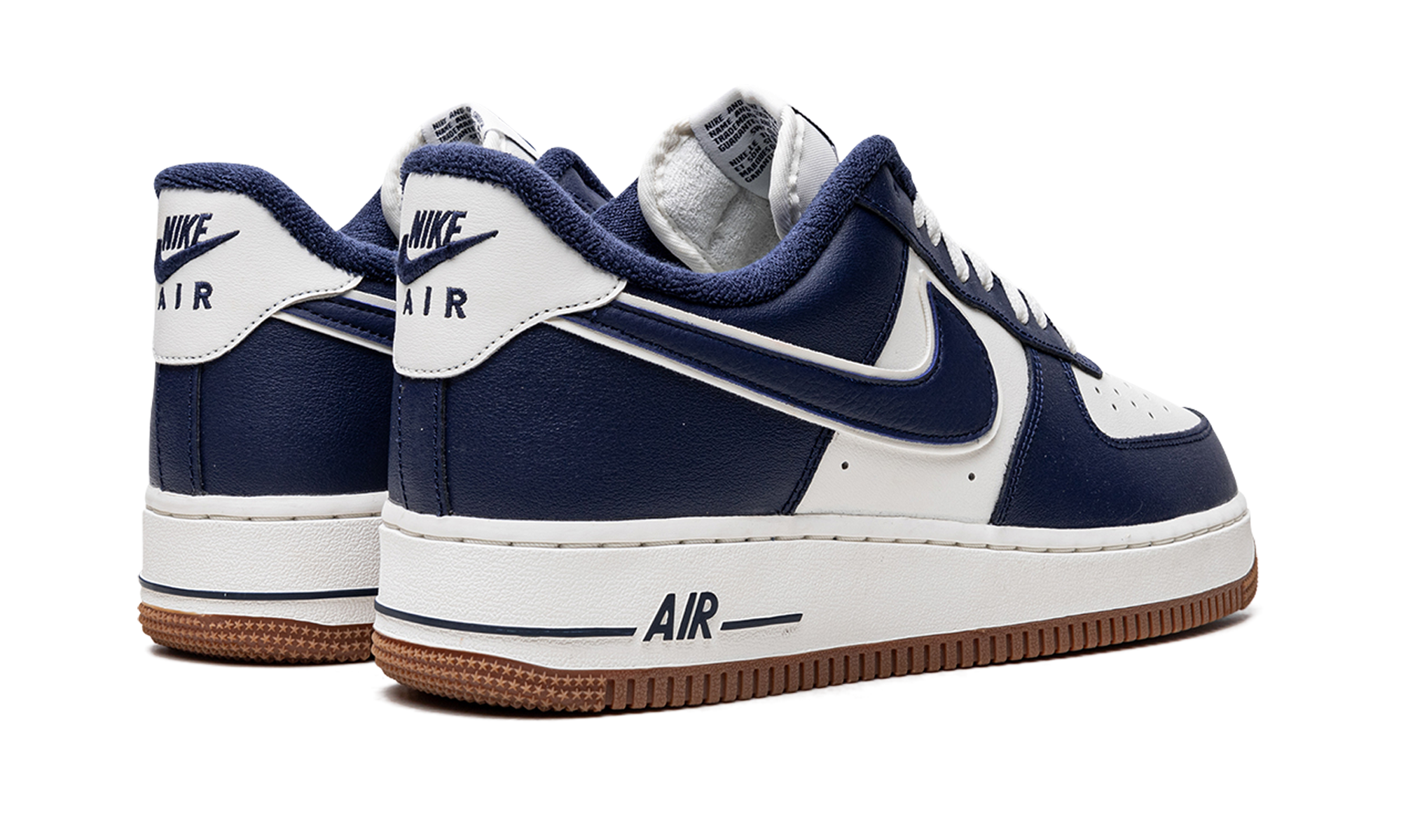 nike air force 1 low college pack midnight navy+DQ7659-101+diagnol right behind view