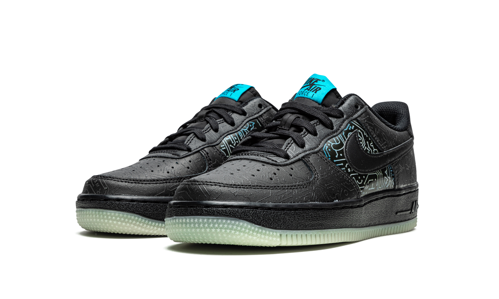nike air force 1 low computer chip space jam gs+DN1434-001+diagnol left view