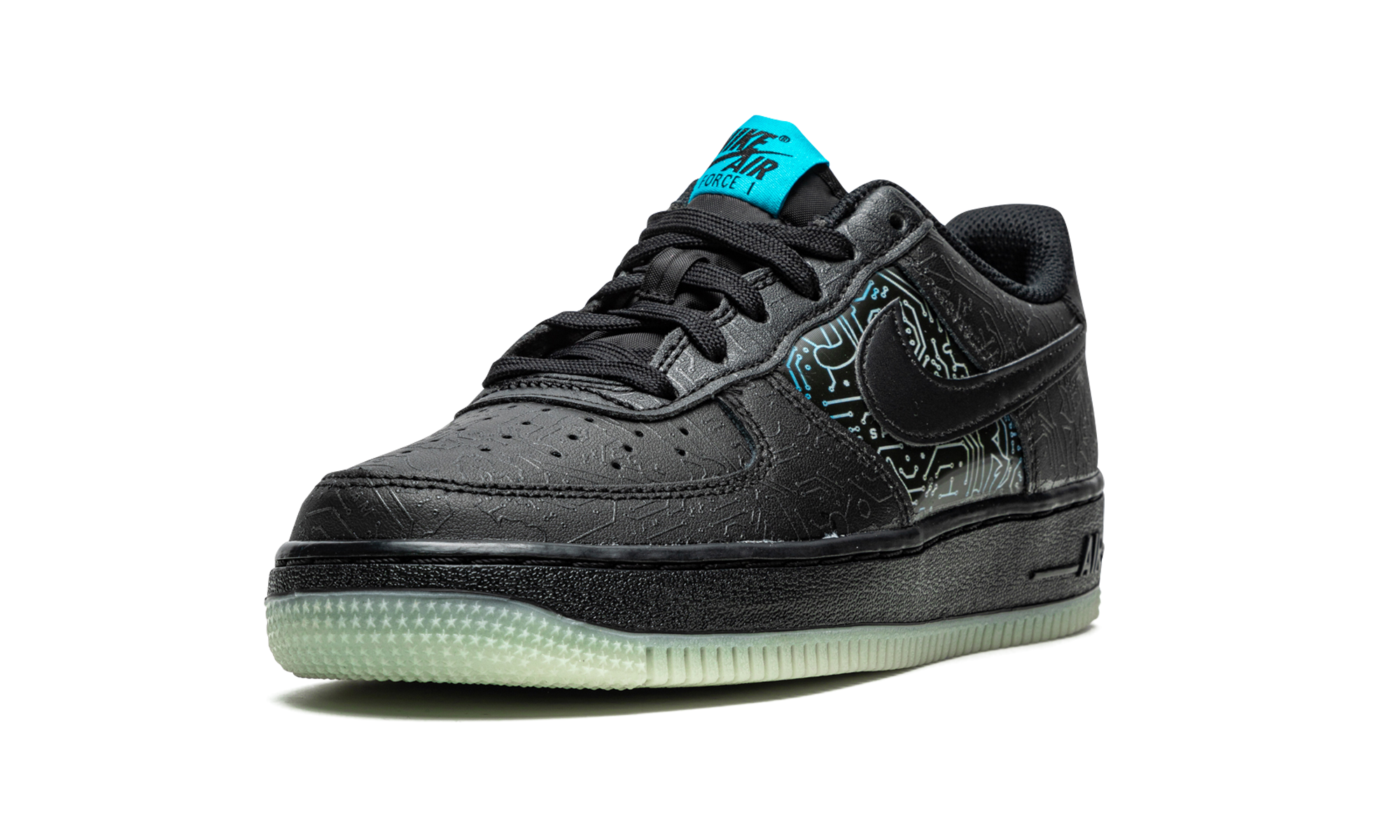 nike air force 1 low computer chip space jam gs+DN1434-001+left diagnol single view