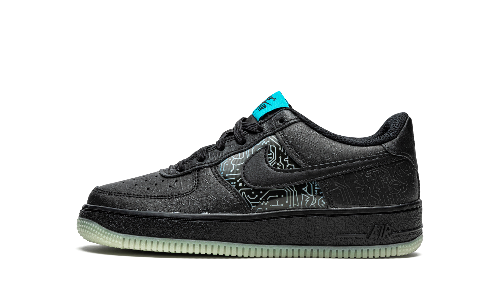 nike air force 1 low computer chip space jam gs+DN1434-001+diagnol right view 1