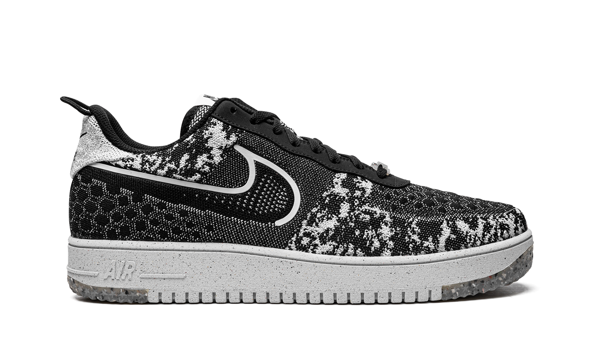 nike air force 1 low crater flyknit black white melange+DM0590-001+right view