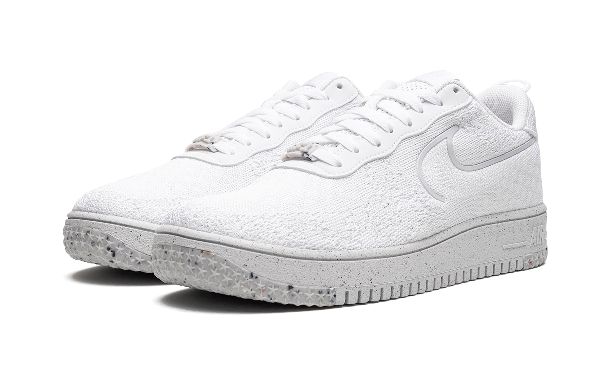 nike air force 1 low crater flyknit white platinum tint+DM0590-100+diagnol left view