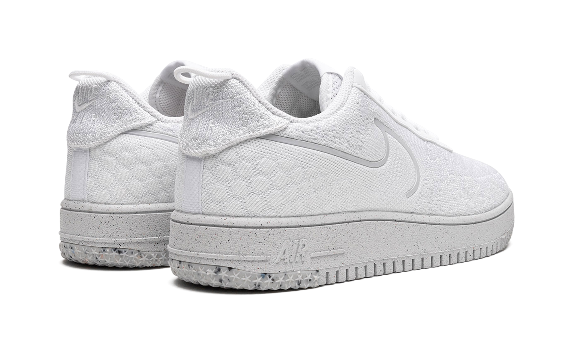 nike air force 1 low crater flyknit white platinum tint+DM0590-100+diagnol right behind view