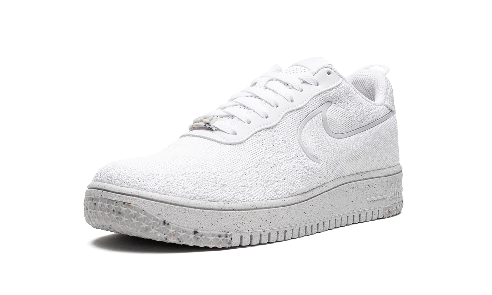 nike air force 1 low crater flyknit white platinum tint+DM0590-100+left diagnol single view