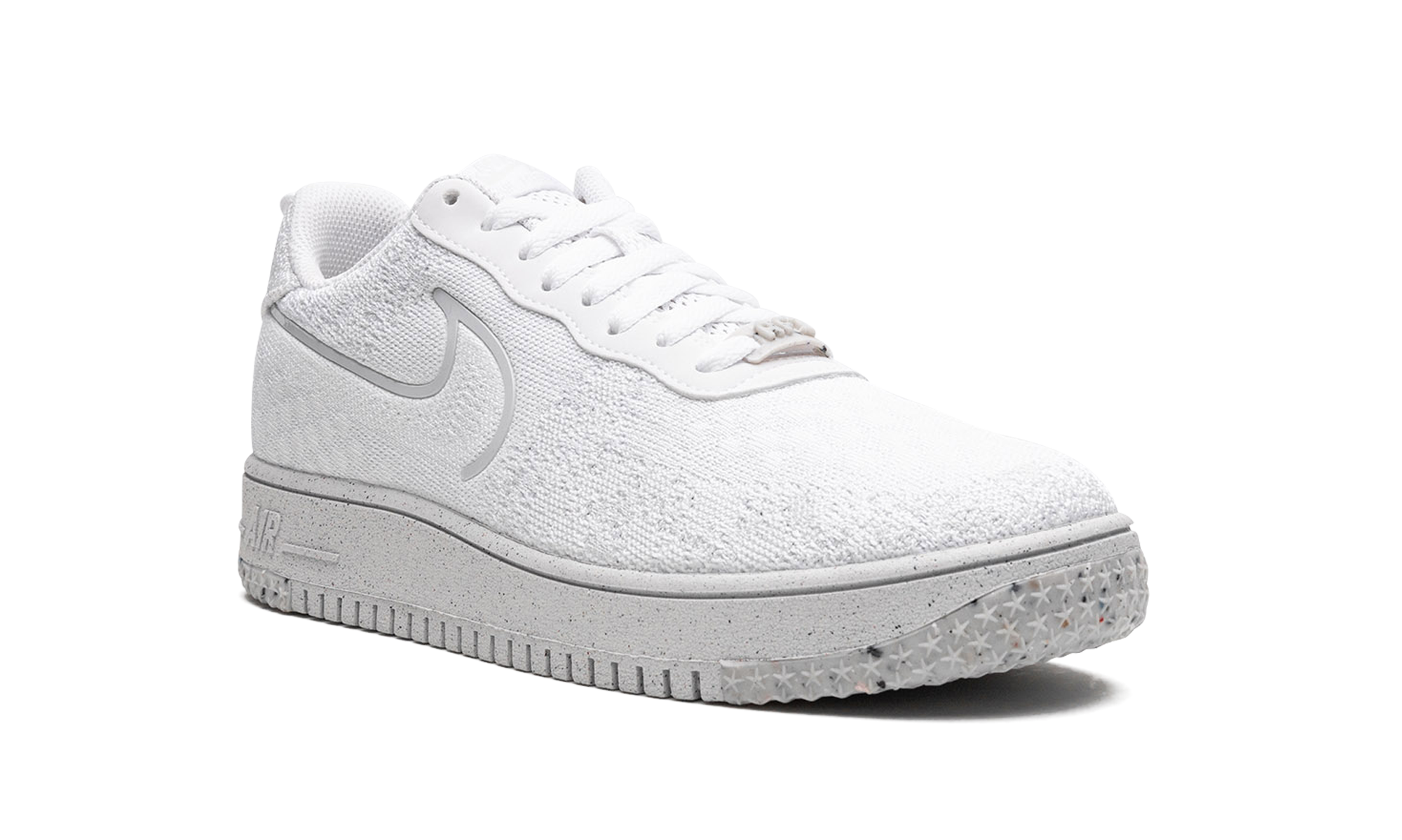 nike air force 1 low crater flyknit white platinum tint+DM0590-100+diagnol right view