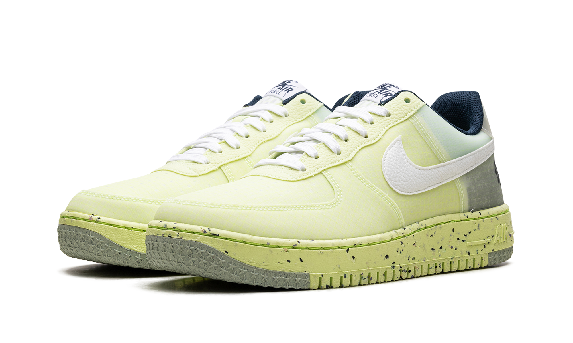 nike air force 1 low crater light lemon twist+DH2521-700+diagnol left view