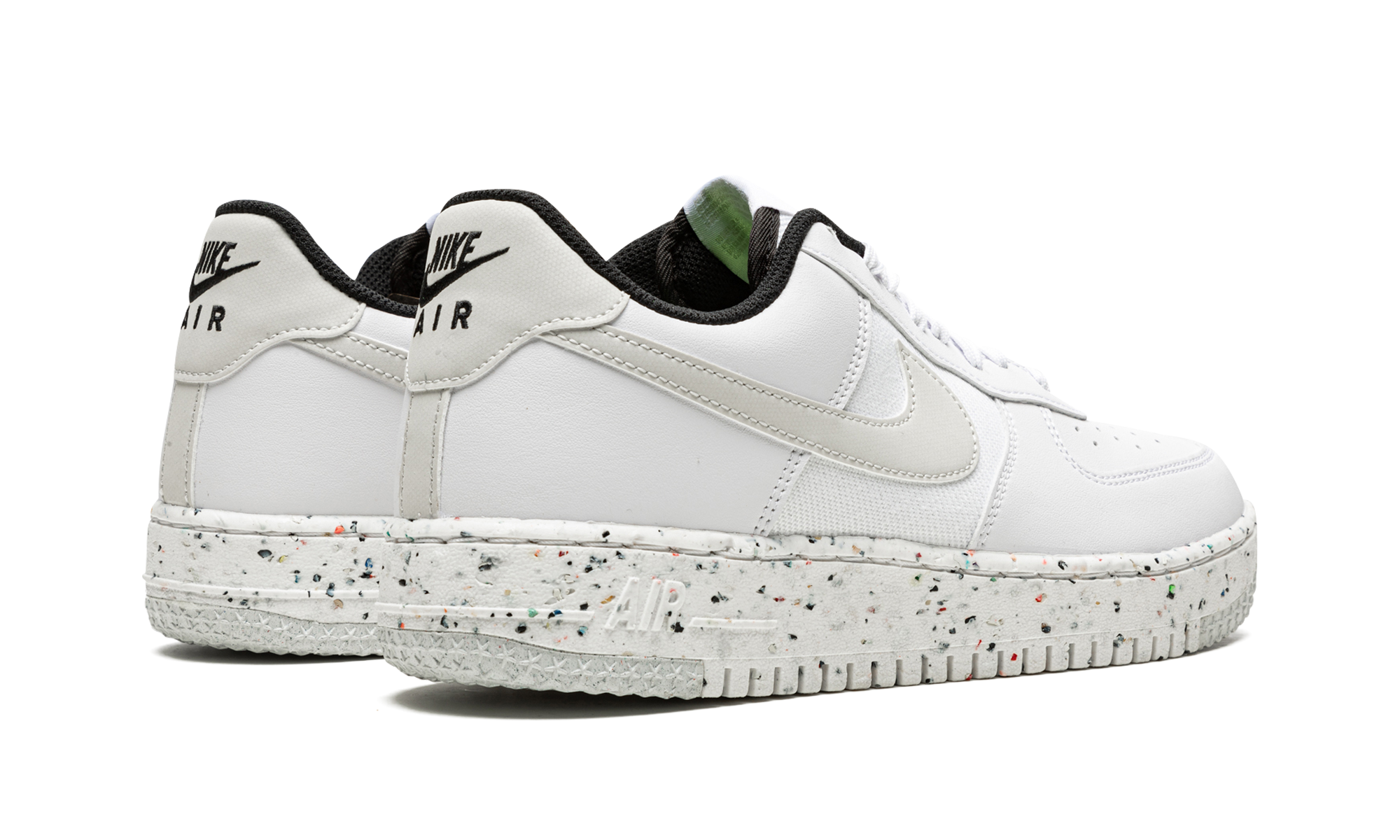 nike air force 1 low crater next nature white speckled sole+DH8083-100+diagnol right behind view