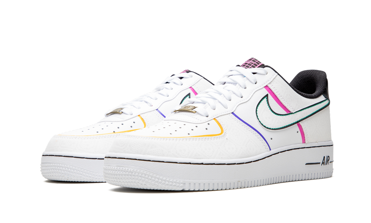 nike air force 1 low day of the dead 2019+CT1138-100+diagnol left view