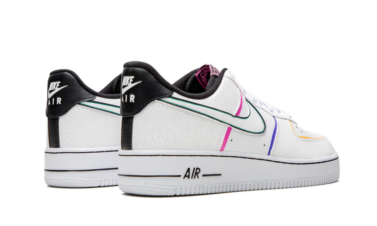 nike air force 1 low day of the dead 2019+CT1138-100+diagnol right behind view