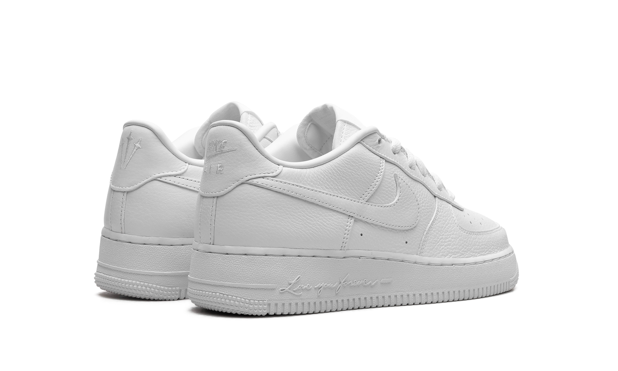 nike air force 1 low drake nocta certified lover boy gs+FV9918-100+diagnol right behind view