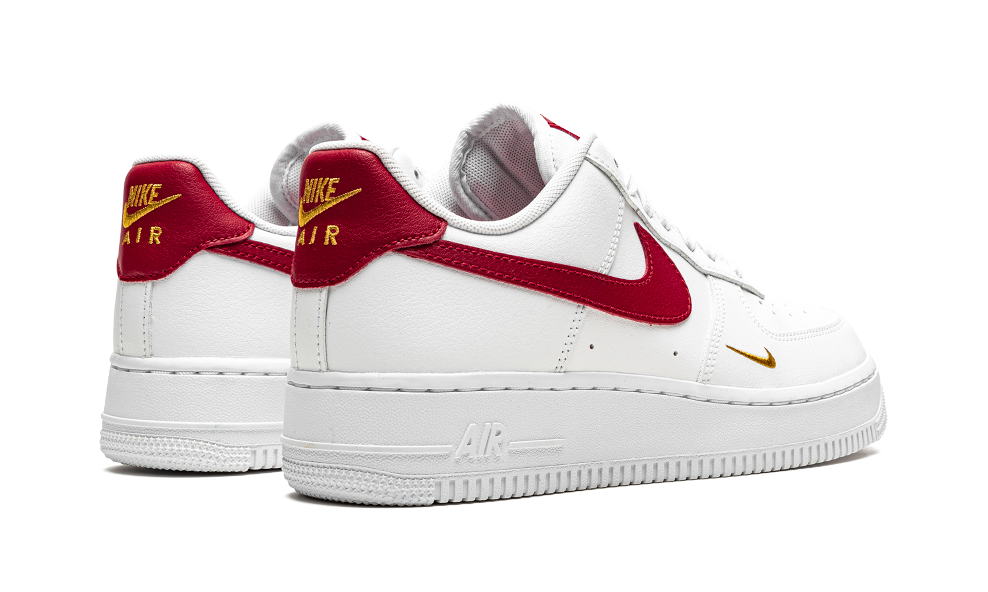 nike air force 1 low essential gym red mini swoosh women s+CZ0270-104+diagnol right behind view