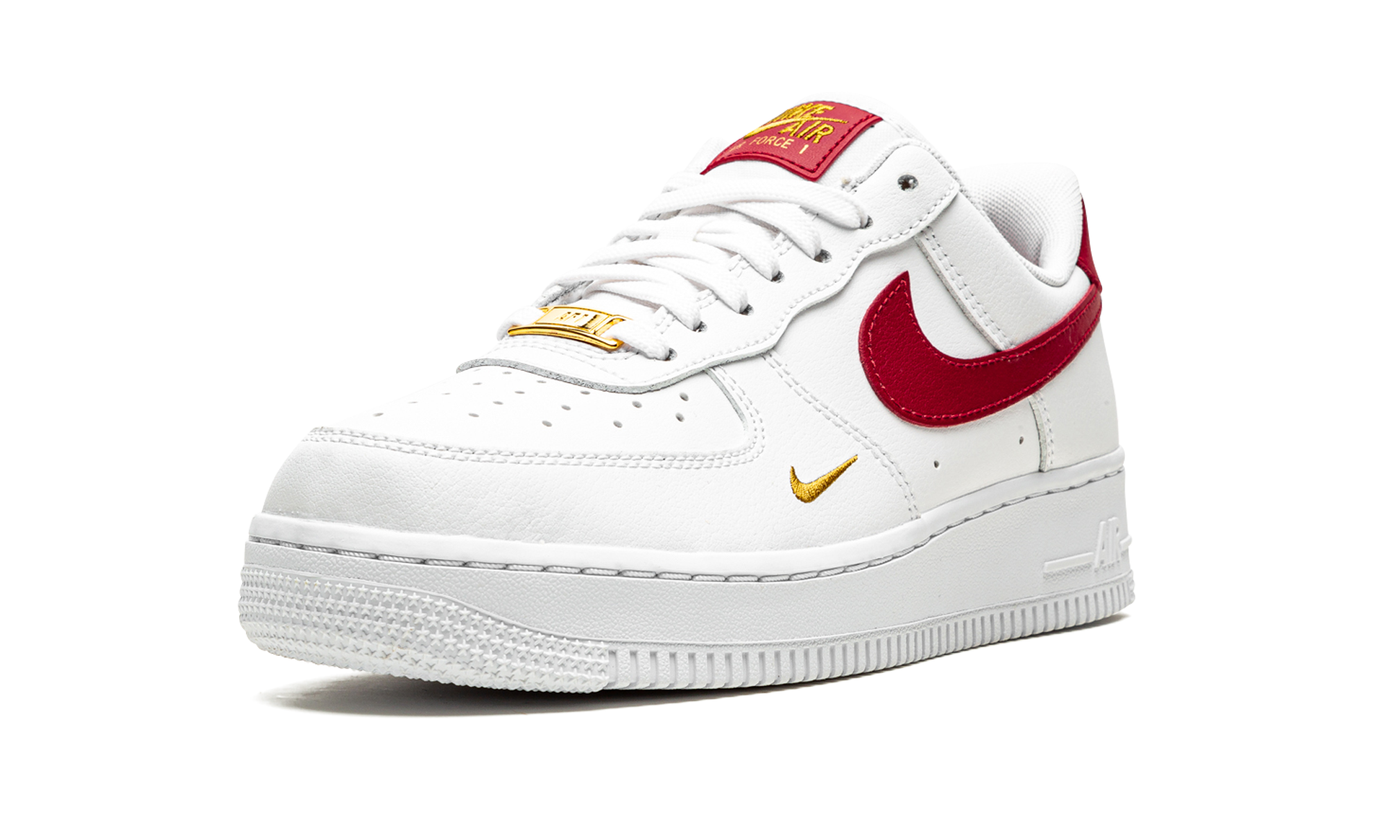 nike air force 1 low essential gym red mini swoosh women s+CZ0270-104+left diagnol single view