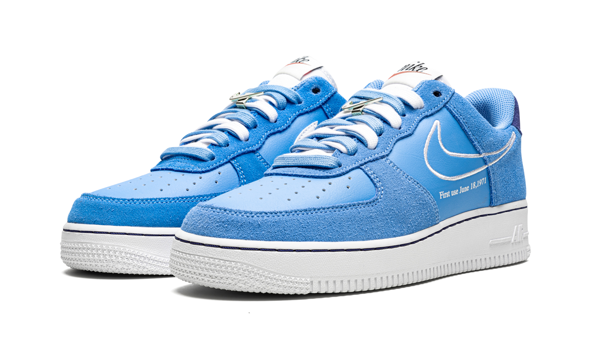 nike air force 1 low first use university blue+DB3597-400+diagnol left view