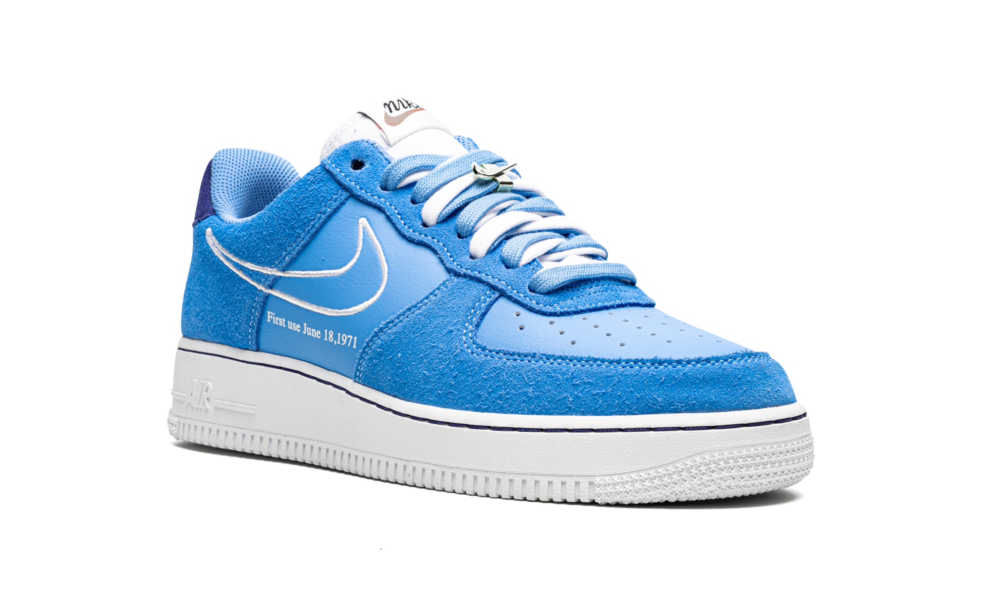 nike air force 1 low first use university blue+DB3597-400+diagnol right view