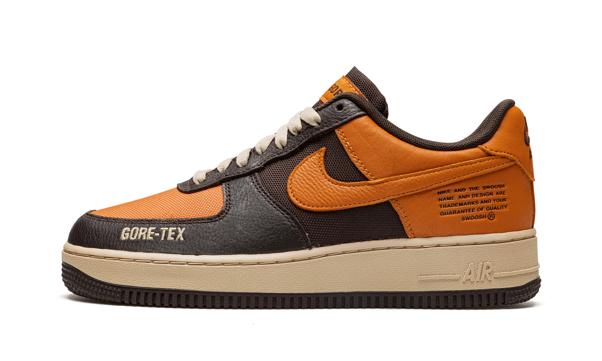nike air force 1 low gore tex brown orange+DO2760-220+diagnol right view 1