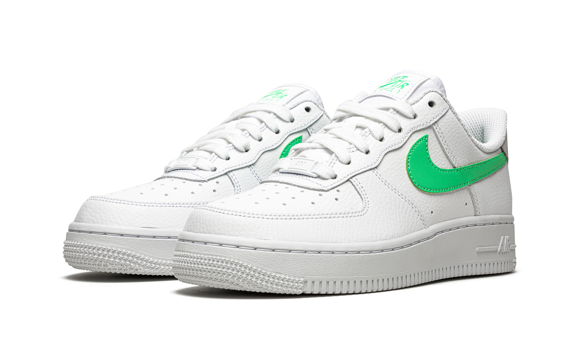 nike air force 1 low green glow women s+315115-164+diagnol left view