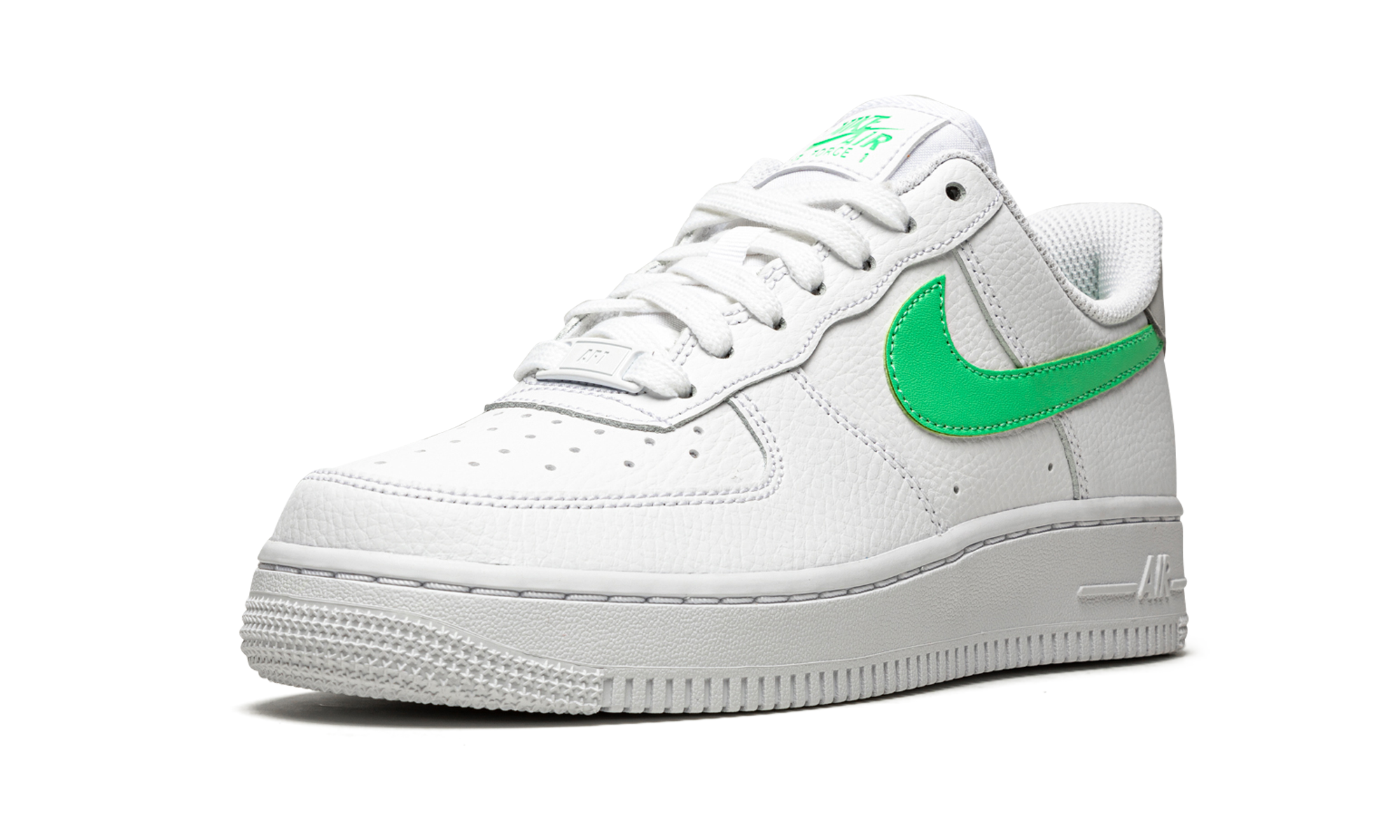 nike air force 1 low green glow women s+315115-164+left diagnol single view