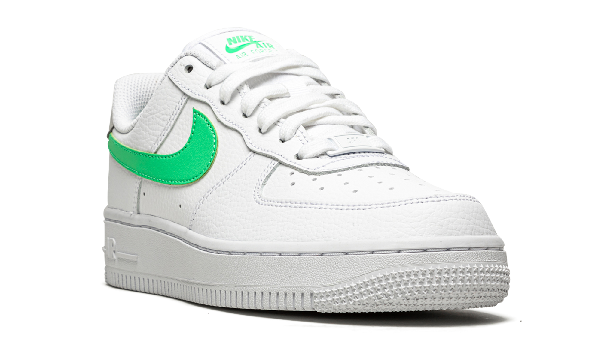 nike air force 1 low green glow women s+315115-164+diagnol right view