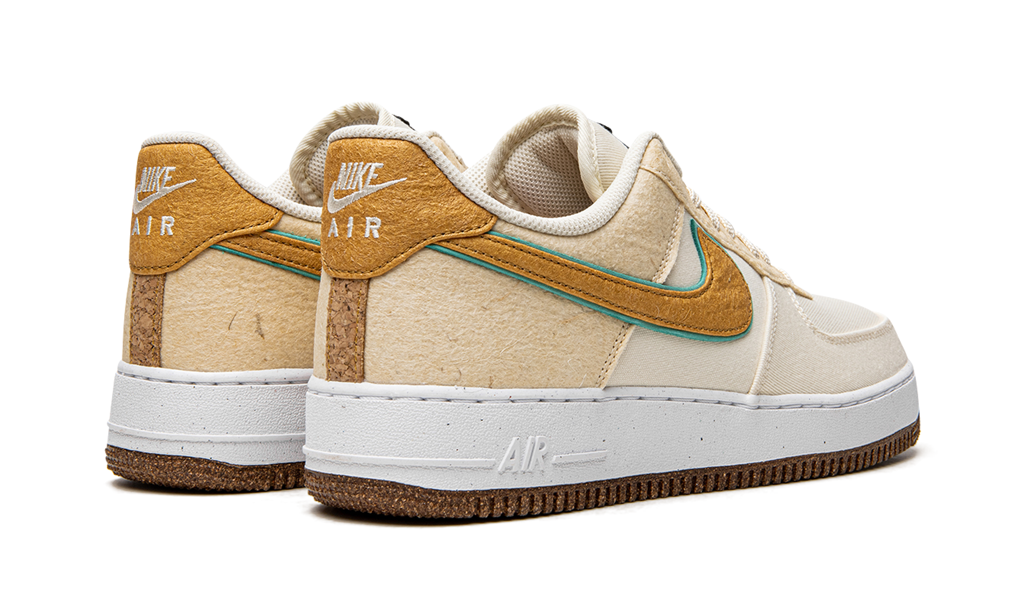 nike air force 1 low happy pineapple coconut milk+CZ1631-100+diagnol right behind view