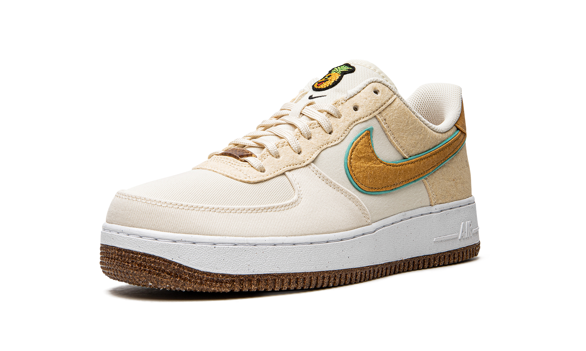 nike air force 1 low happy pineapple coconut milk+CZ1631-100+left diagnol single view