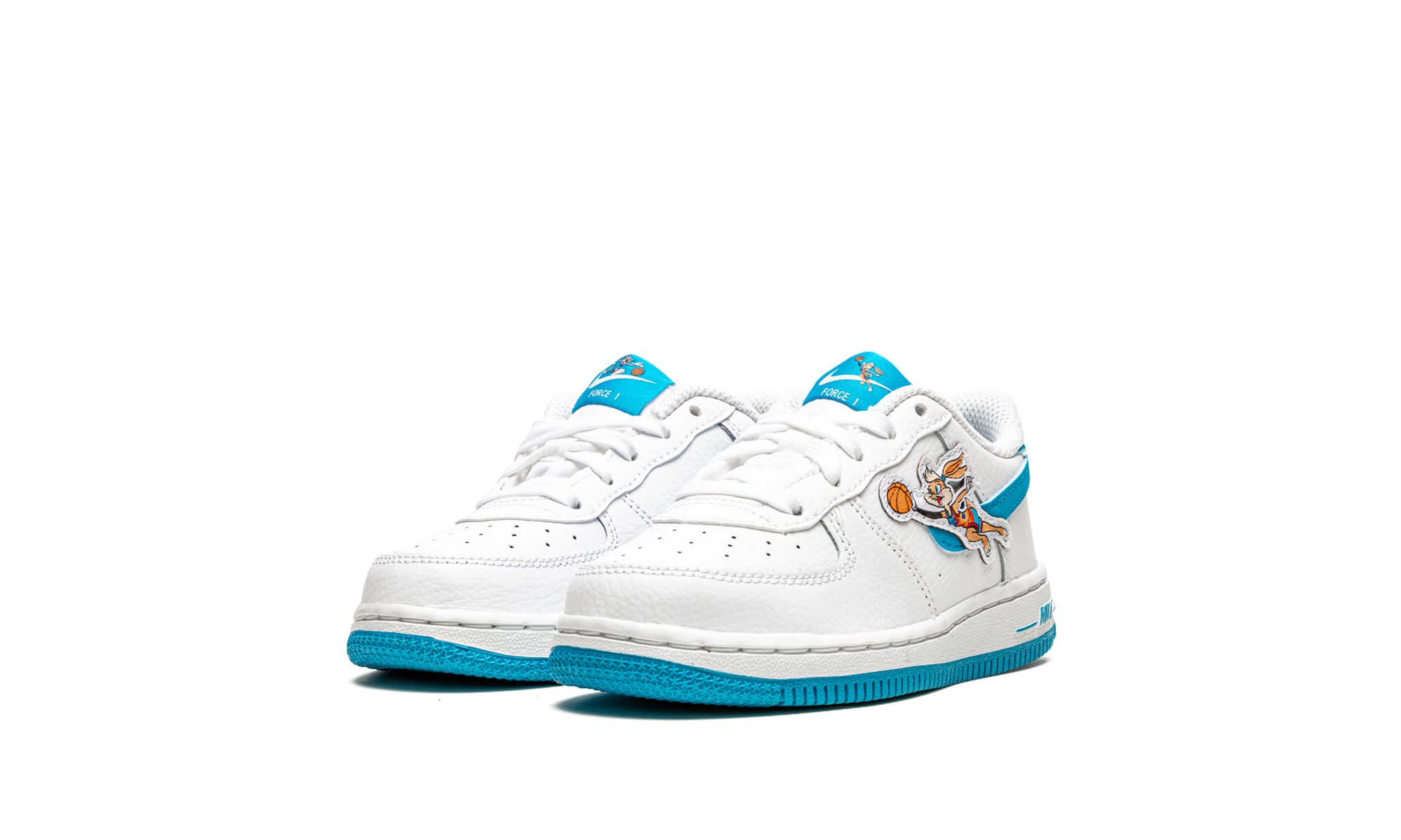 nike air force 1 low hare space jam td+DM3356-100+diagnol left view
