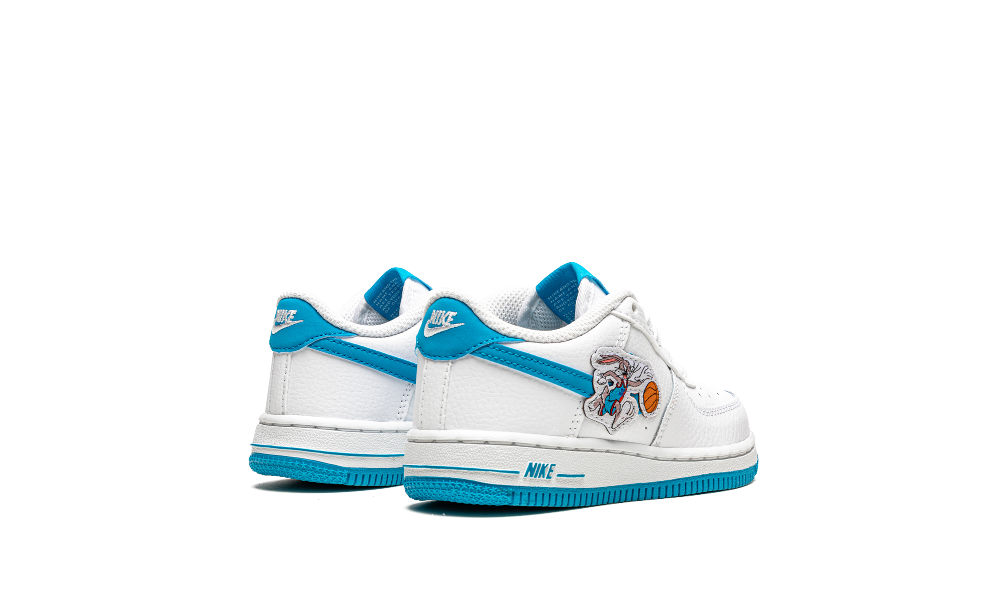 nike air force 1 low hare space jam td+DM3356-100+diagnol right behind view