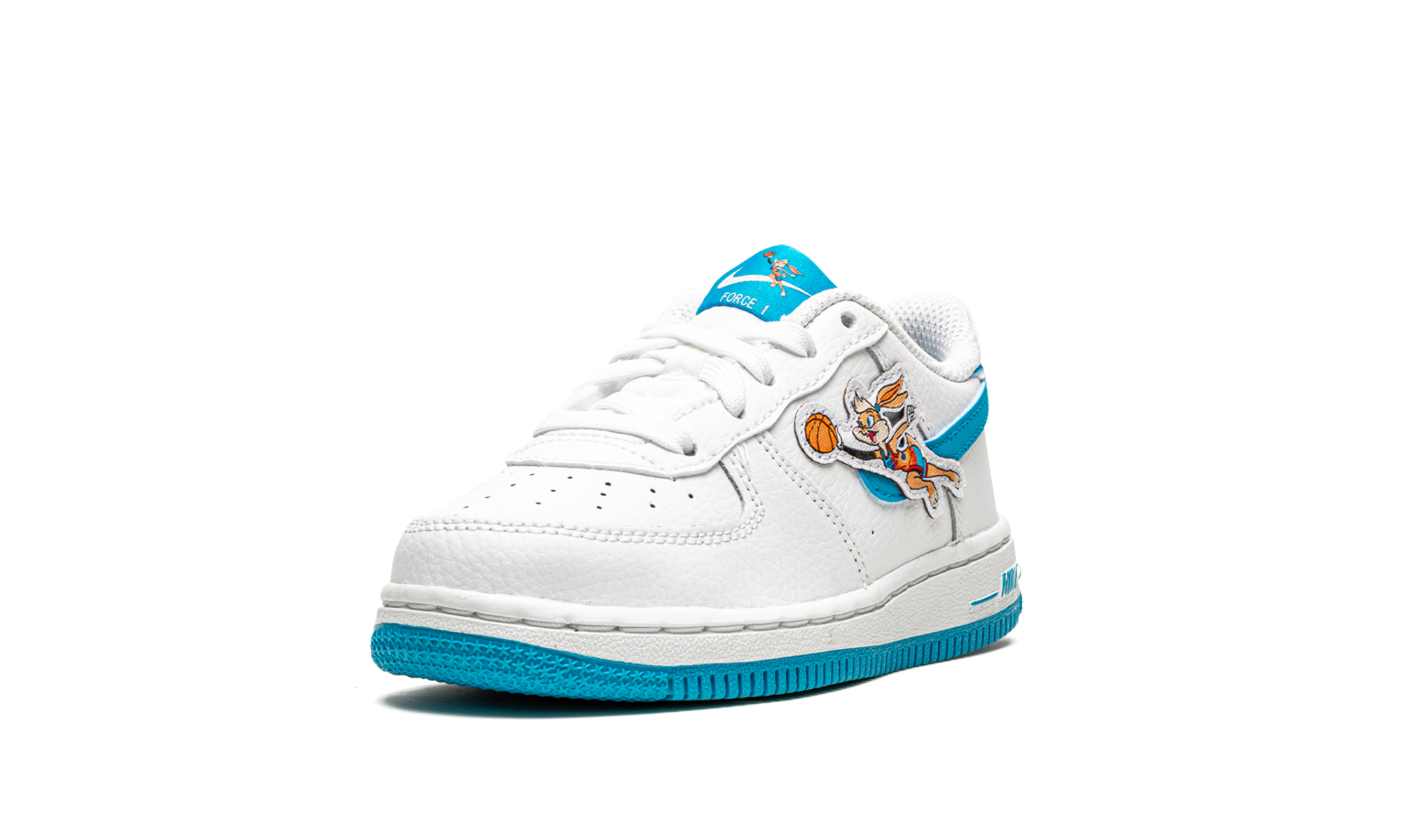 nike air force 1 low hare space jam td+DM3356-100+left diagnol single view