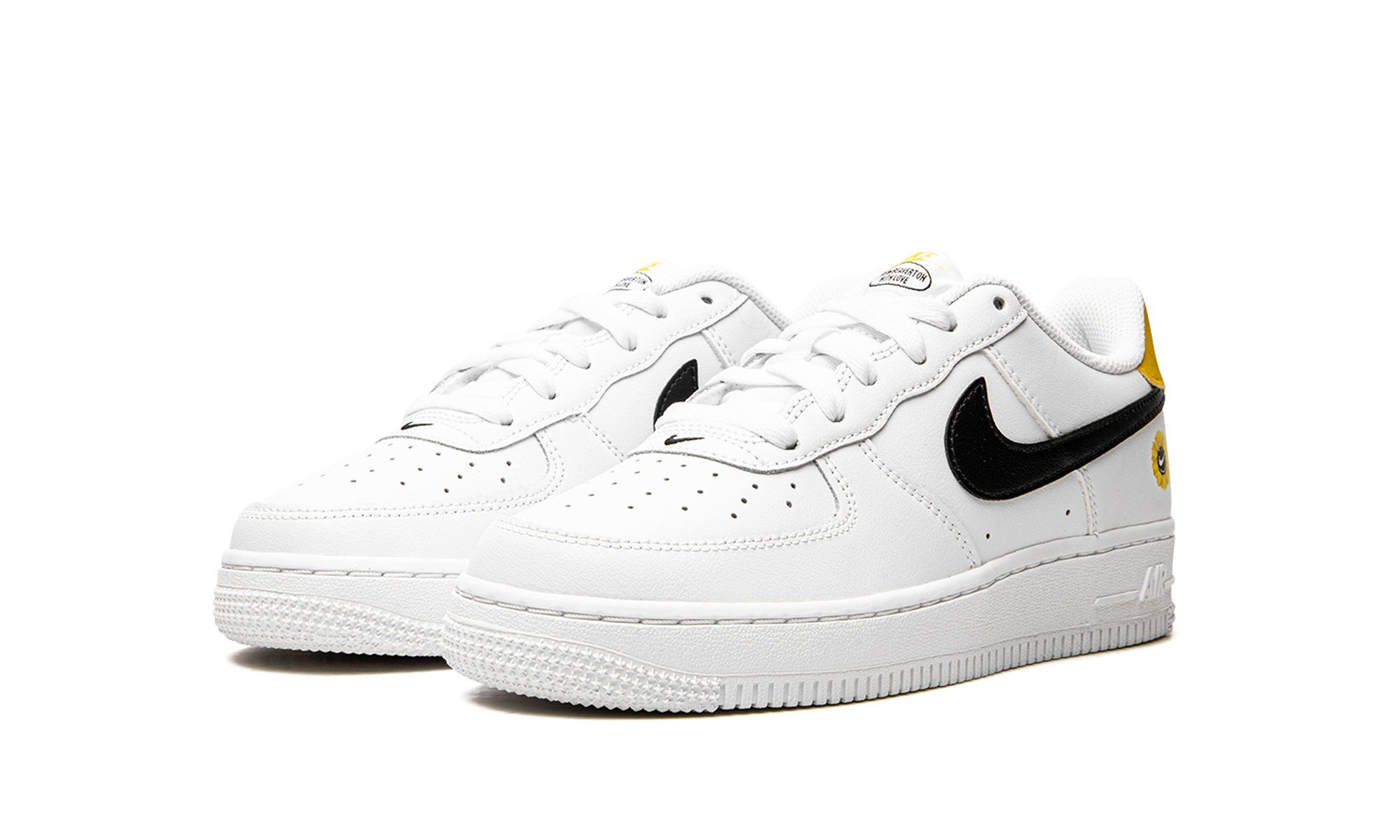 nike air force 1 low have a nike day white daisy gs+DM0983-100+diagnol left view