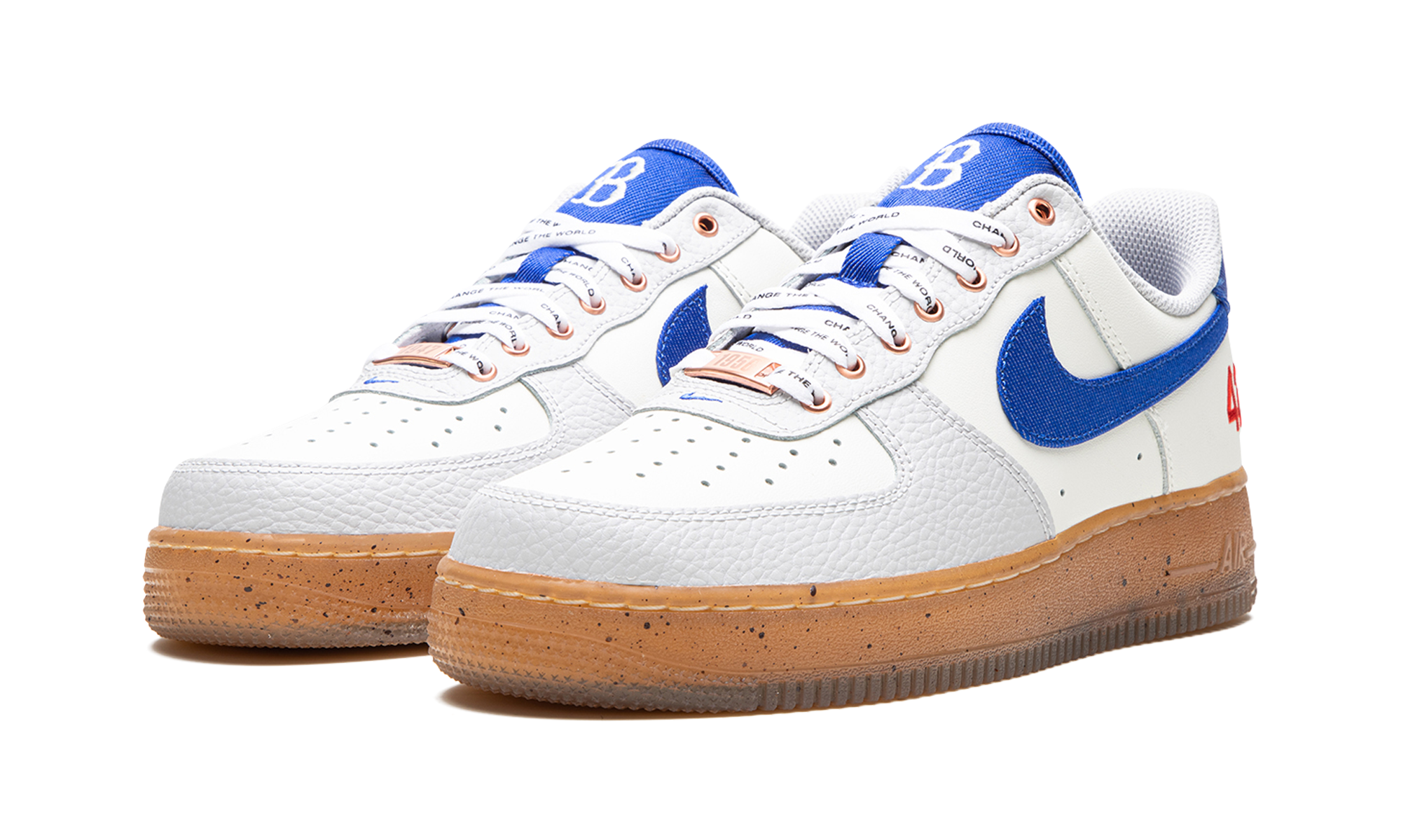 nike air force 1 low jackie robinson+FN1868-100+diagnol left view