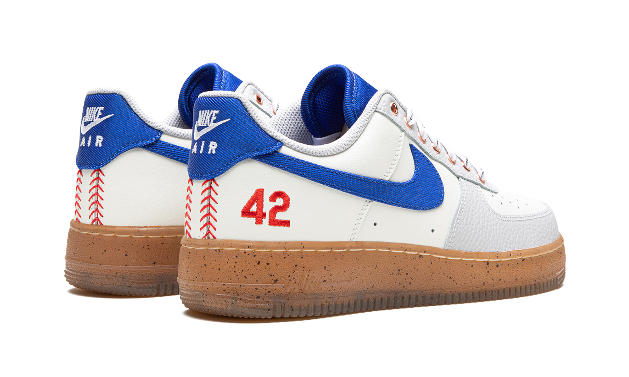nike air force 1 low jackie robinson+FN1868-100+diagnol right behind view