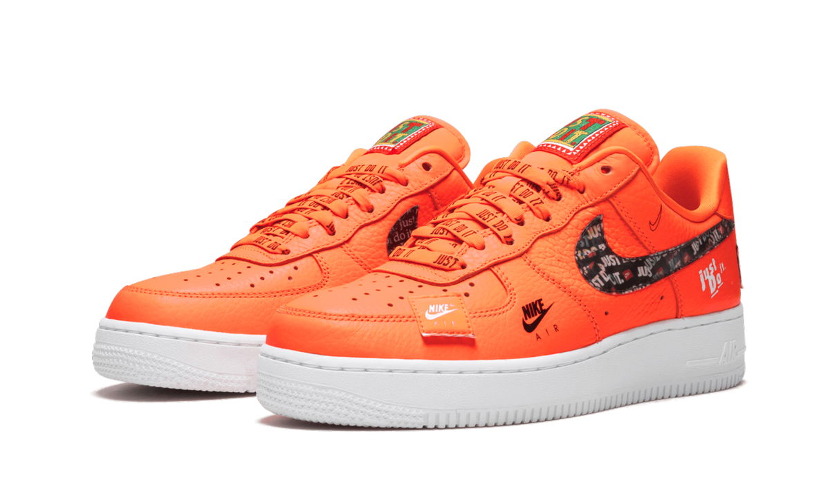 nike air force 1 low just do it pack total orange+AR7719-800+diagnol left view