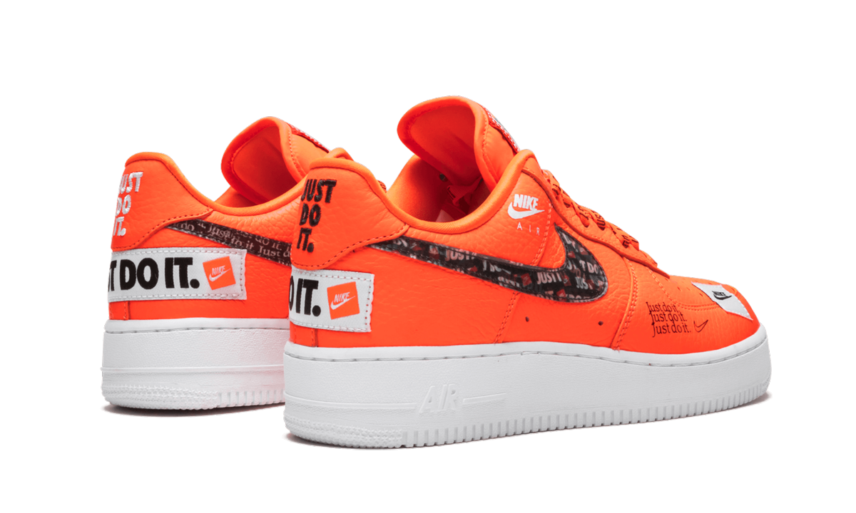 nike air force 1 low just do it pack total orange+AR7719-800+diagnol right behind view
