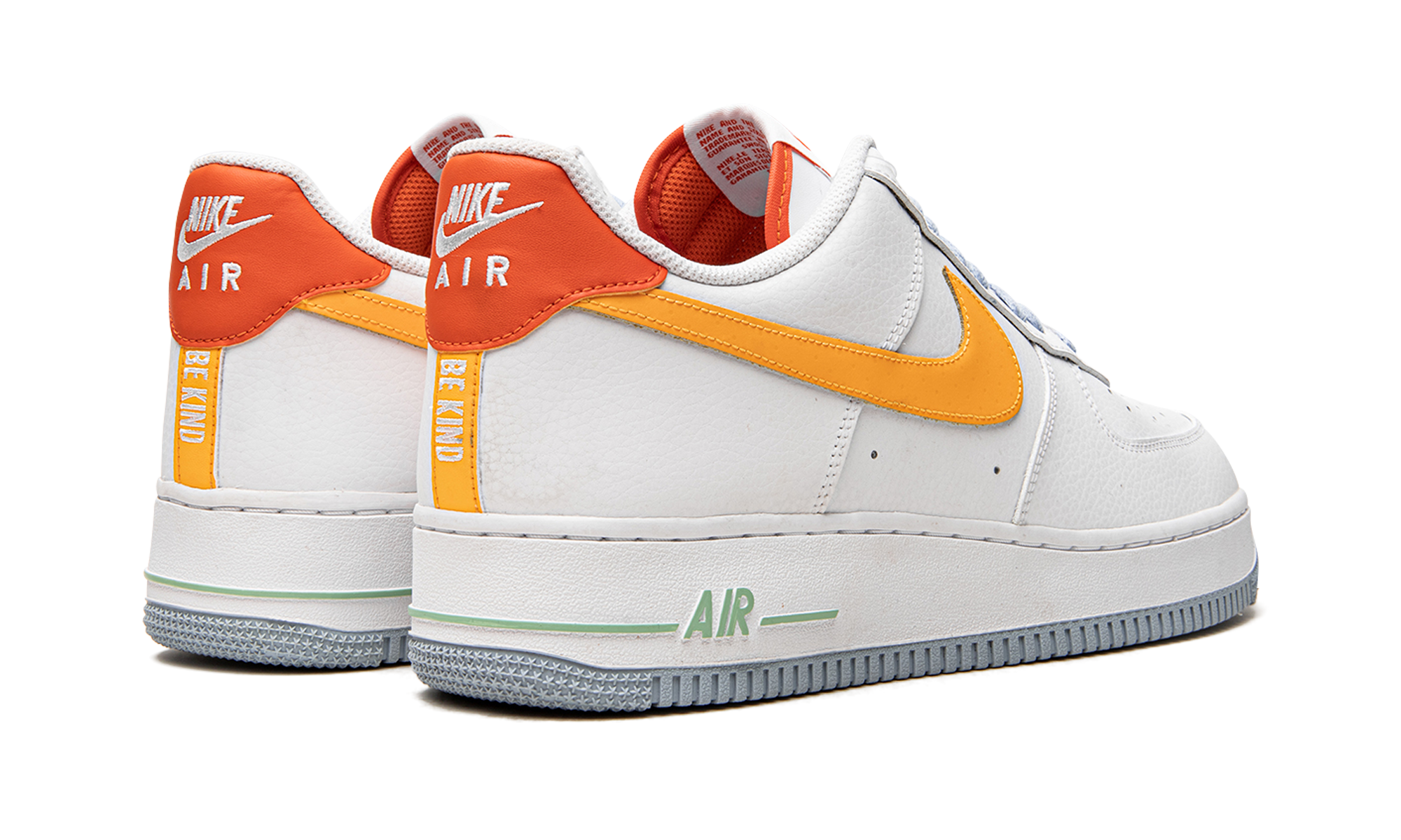 nike air force 1 low kindness day 2020+DC2196-100+diagnol right behind view