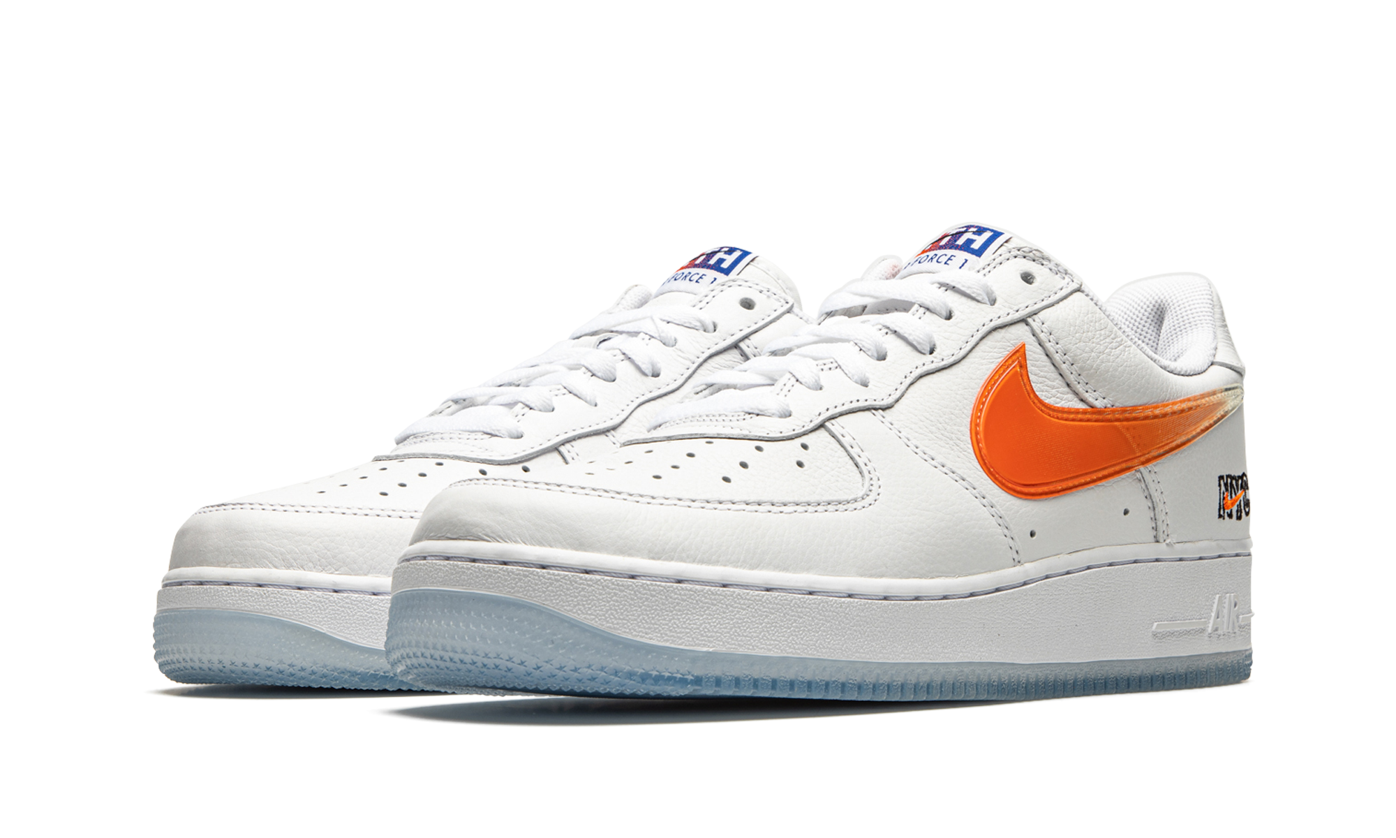 nike air force 1 low kith knicks home+CZ7928-100+diagnol left view