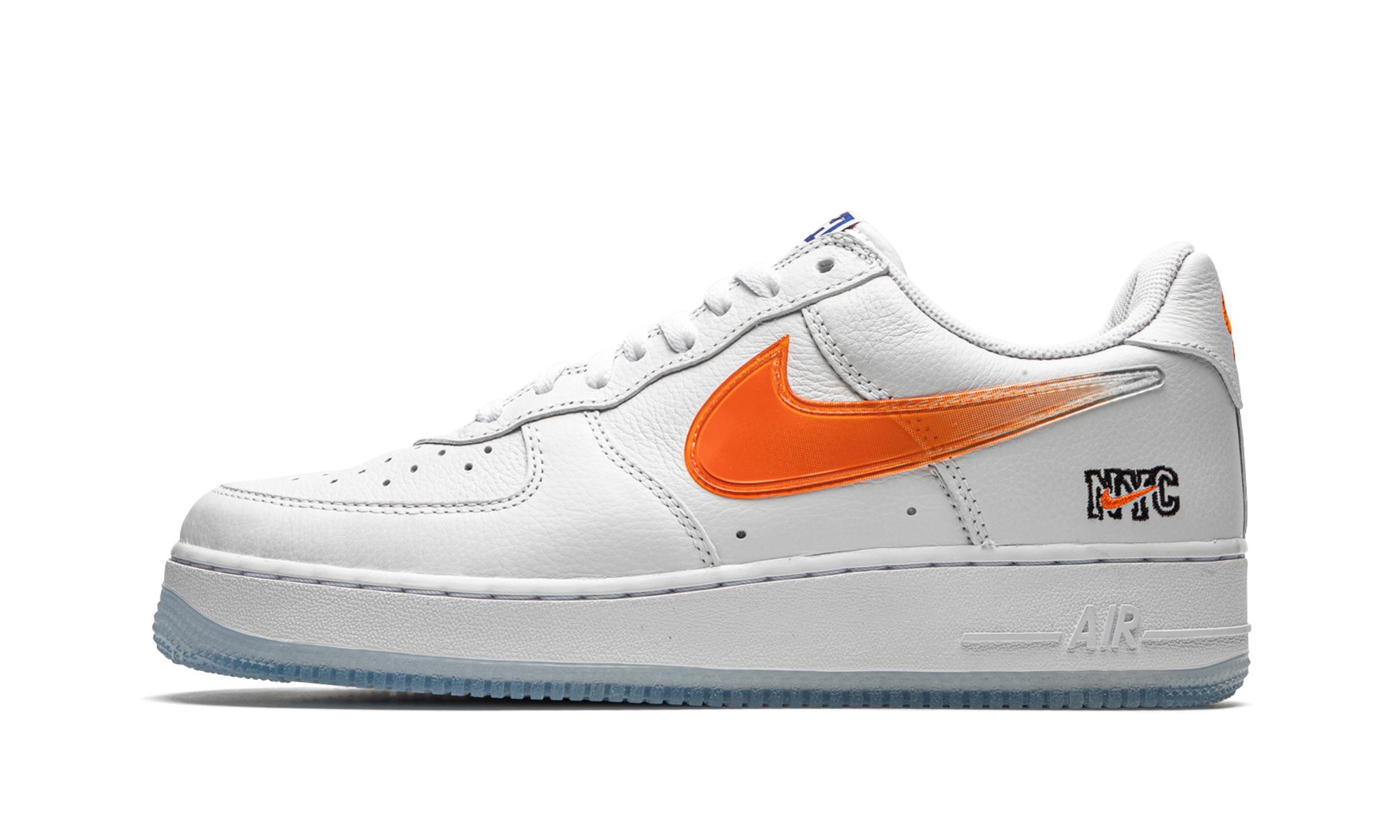 nike air force 1 low kith knicks home+CZ7928-100+diagnol right view 1