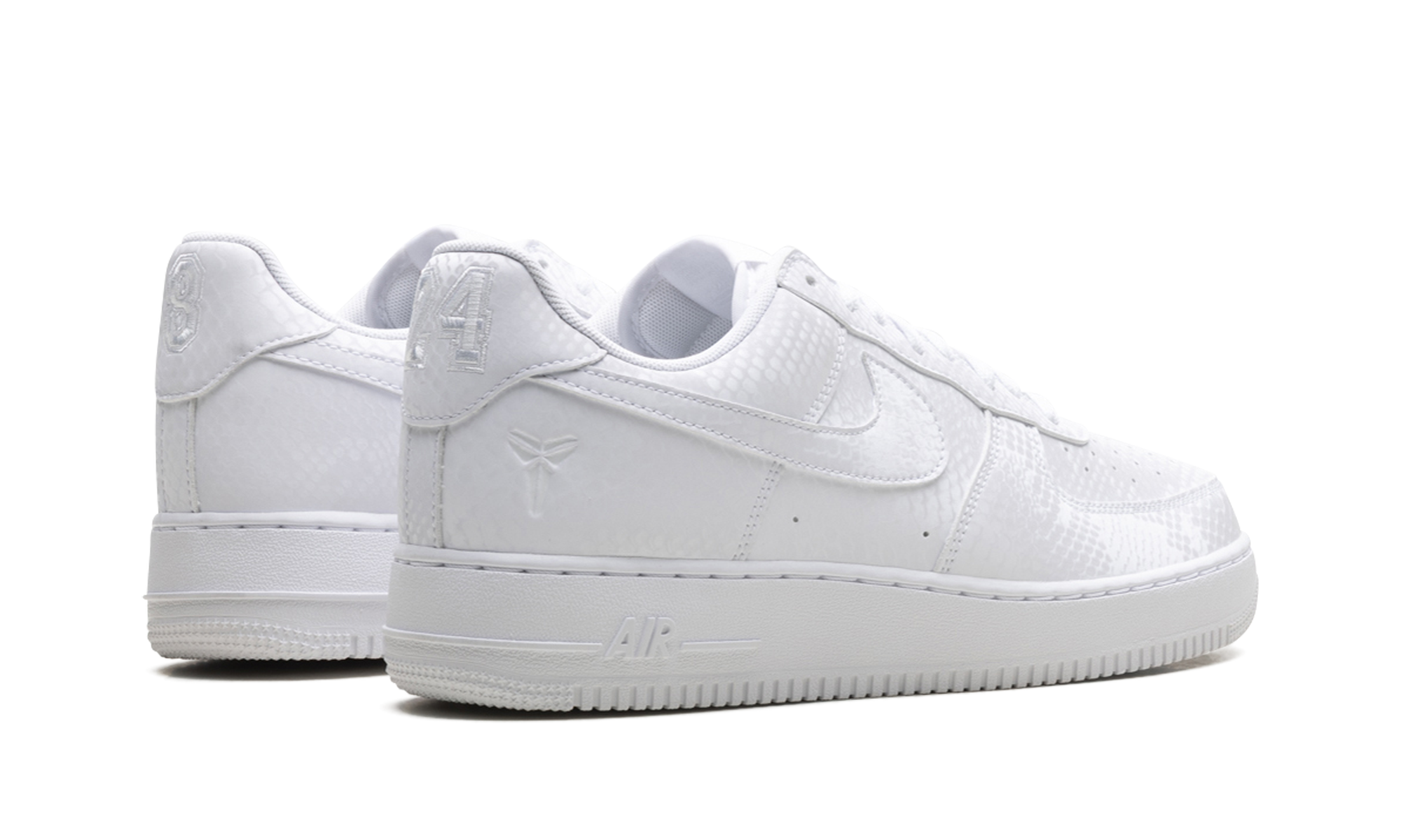 nike air force 1 low kobe bryant forever white+IB0018-100+diagnol right behind view