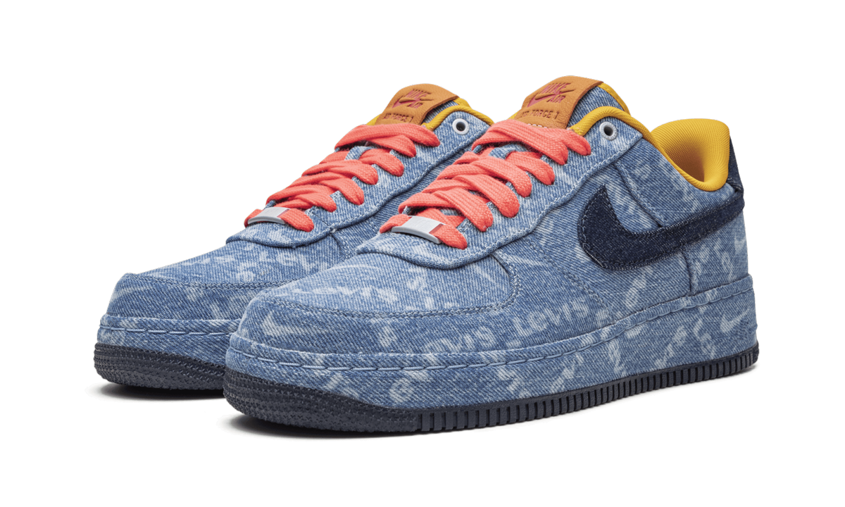 nike air force 1 low levi s exclusive denim+CV0670-447+diagnol left view