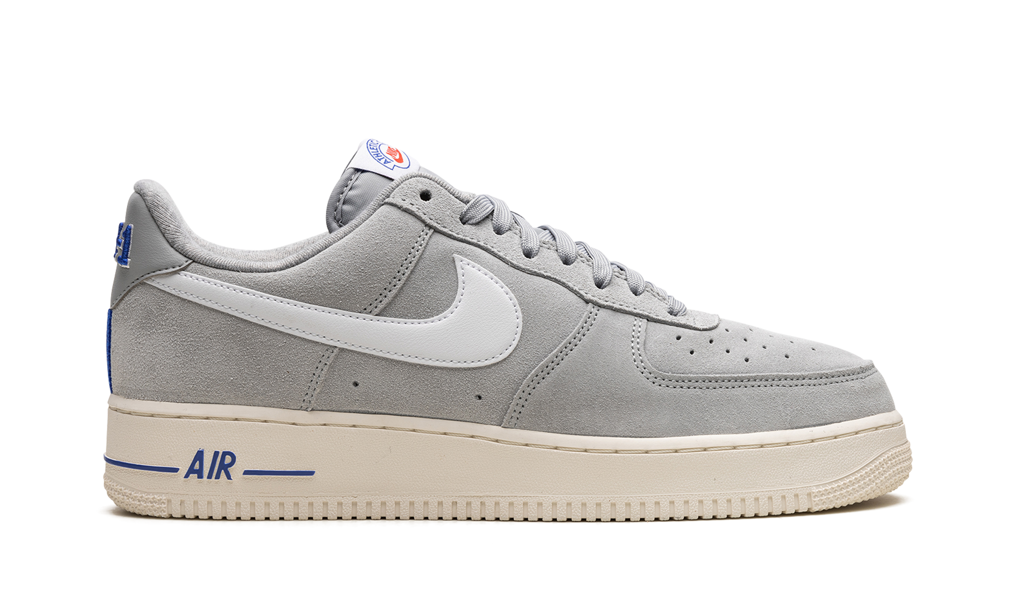 nike air force 1 low light smoke grey white sail hyper royal+DH7435-001+diagnol right view