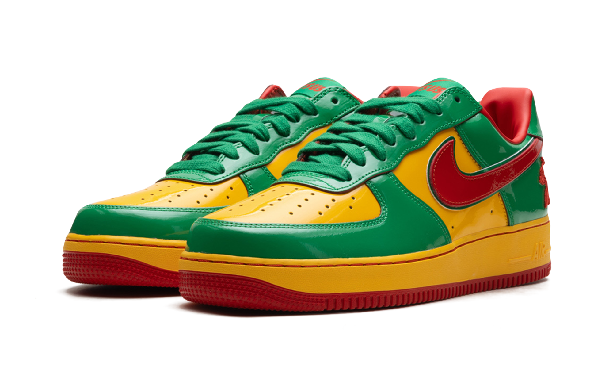 nike air force 1 low lil yachty concrete boys lucky green+IH4383-300+diagnol left view