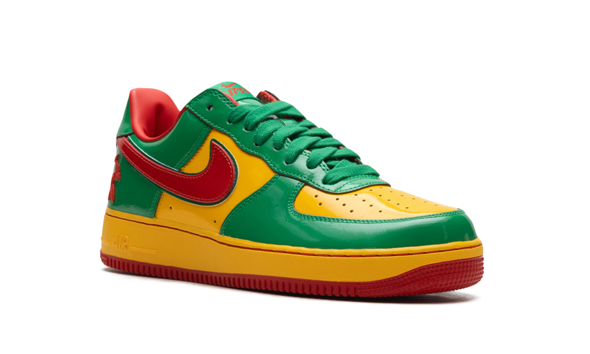 nike air force 1 low lil yachty concrete boys lucky green+IH4383-300+diagnol right view