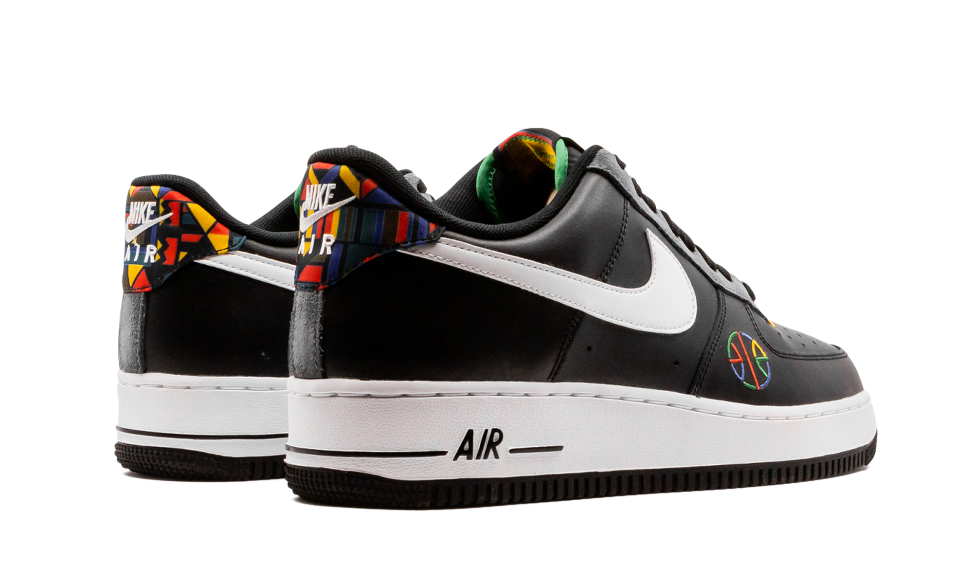 nike air force 1 low live together play together peace+DC1483-001+diagnol right behind view