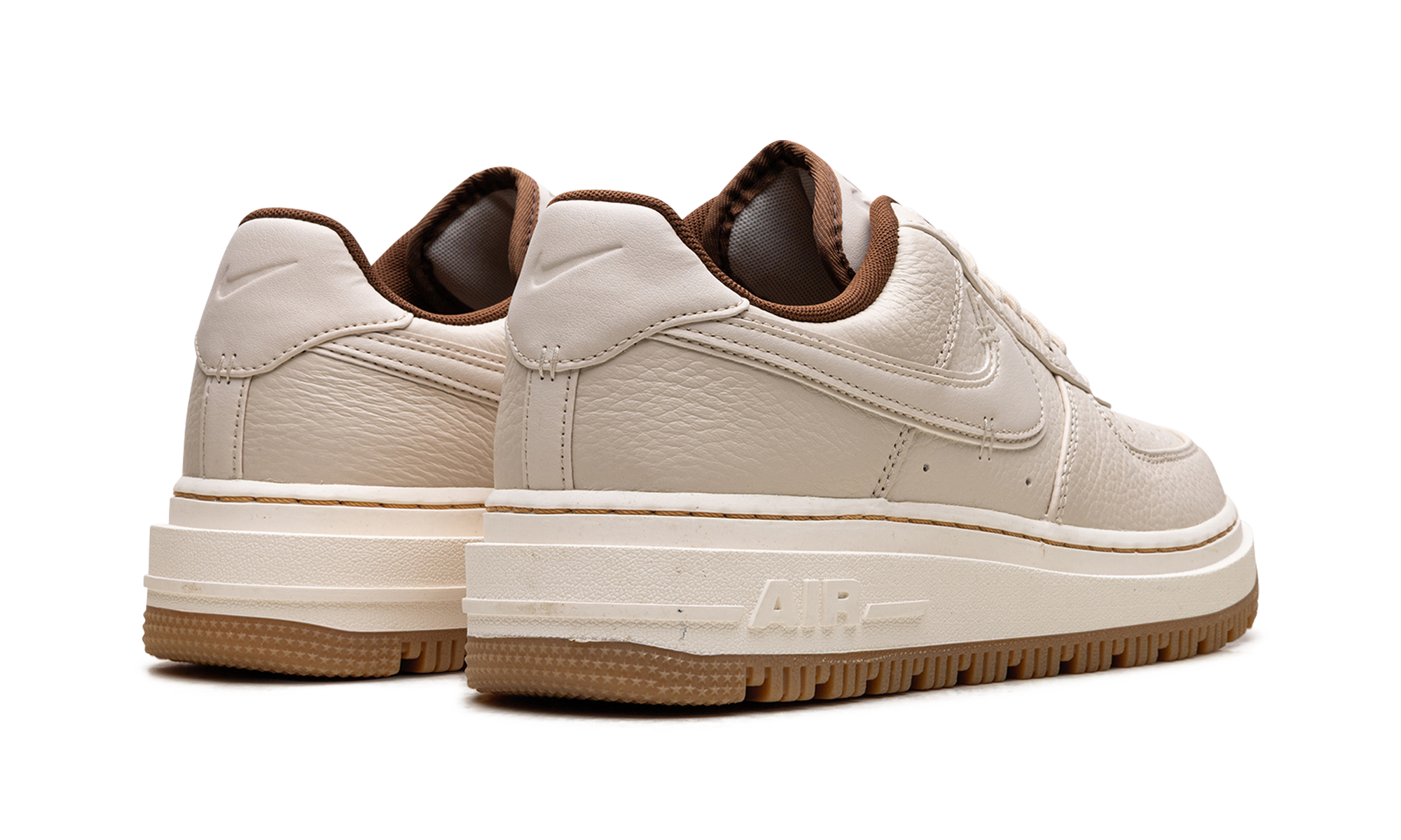 nike air force 1 low luxe pearl white+DB4109-200+diagnol right behind view