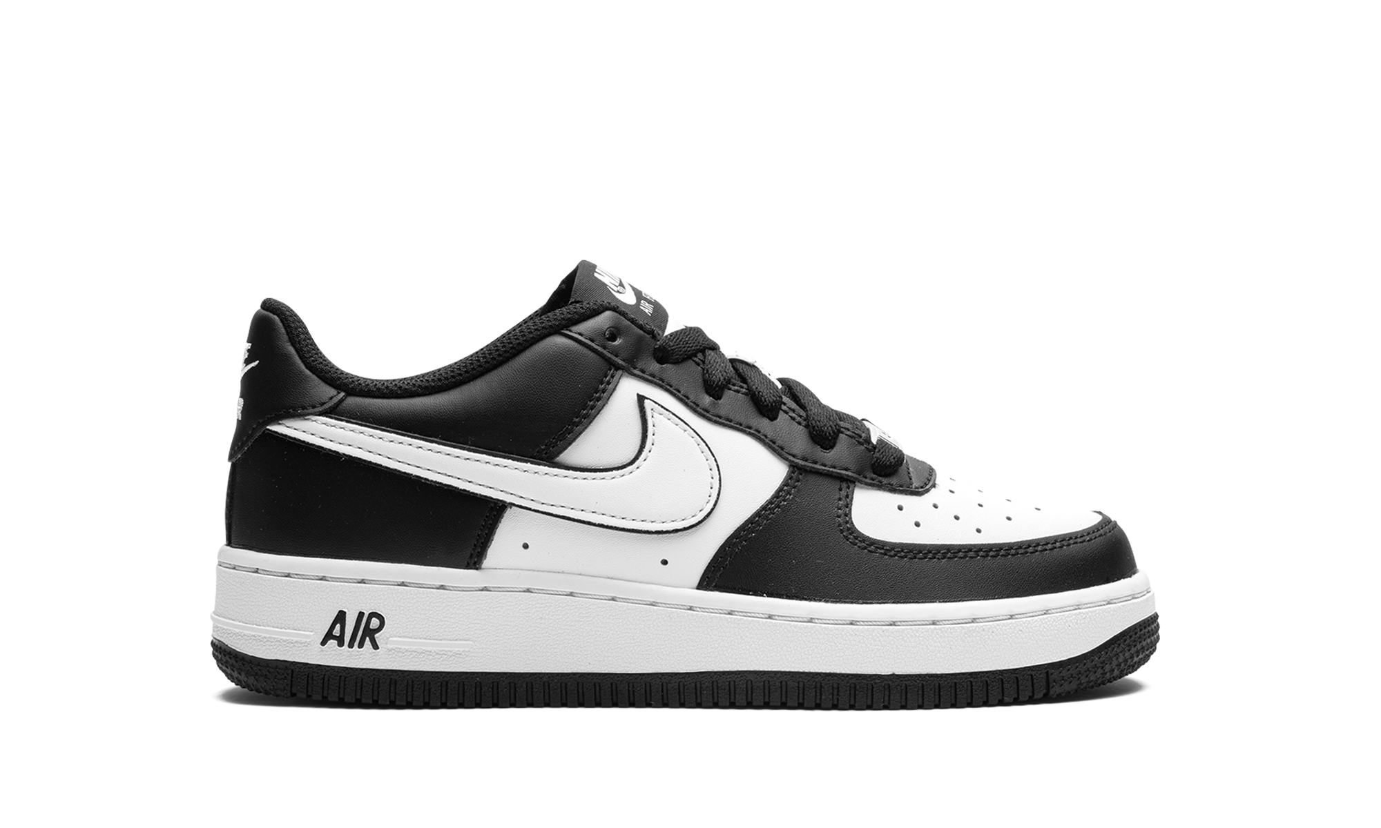 nike air force 1 low lv8 2 white swoosh panda gs+DV1621-001+right view