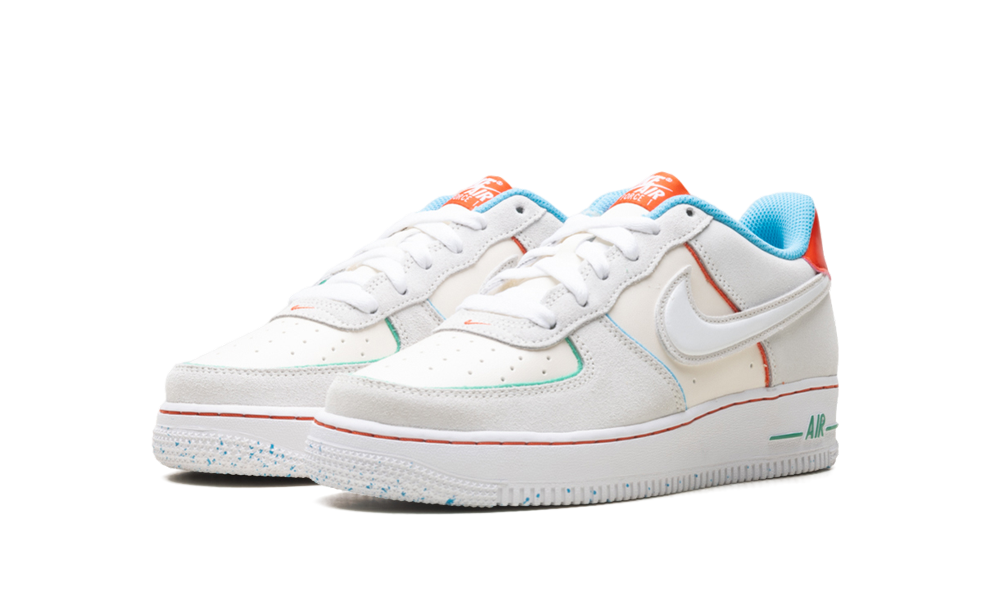 nike air force 1 low lv8 holiday cookies gs+FQ8350-110+diagnol left view