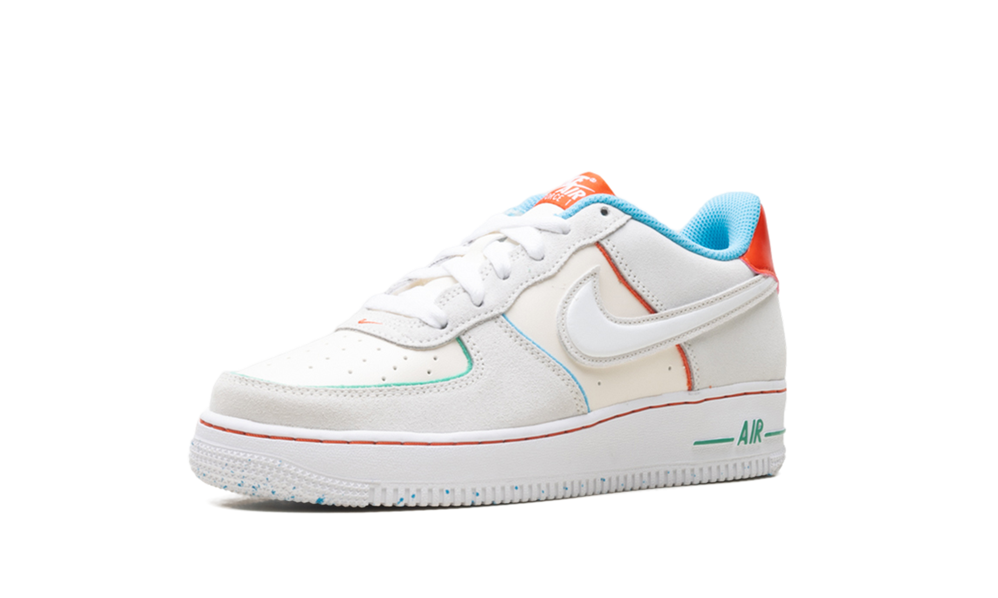 nike air force 1 low lv8 holiday cookies gs+FQ8350-110+left diagnol single view