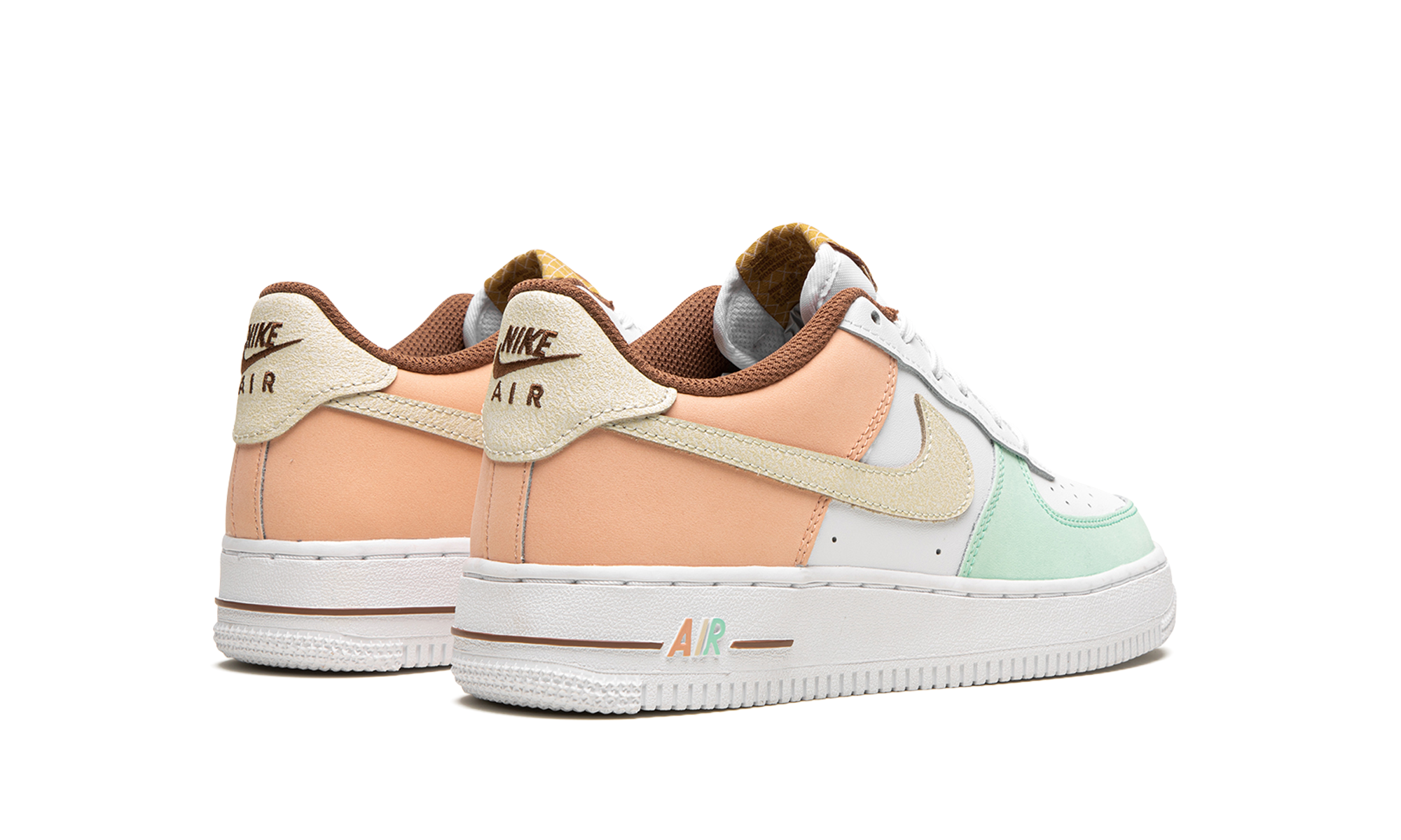 nike air force 1 low lv8 ice cream gs+DX3727-100+diagnol right behind view