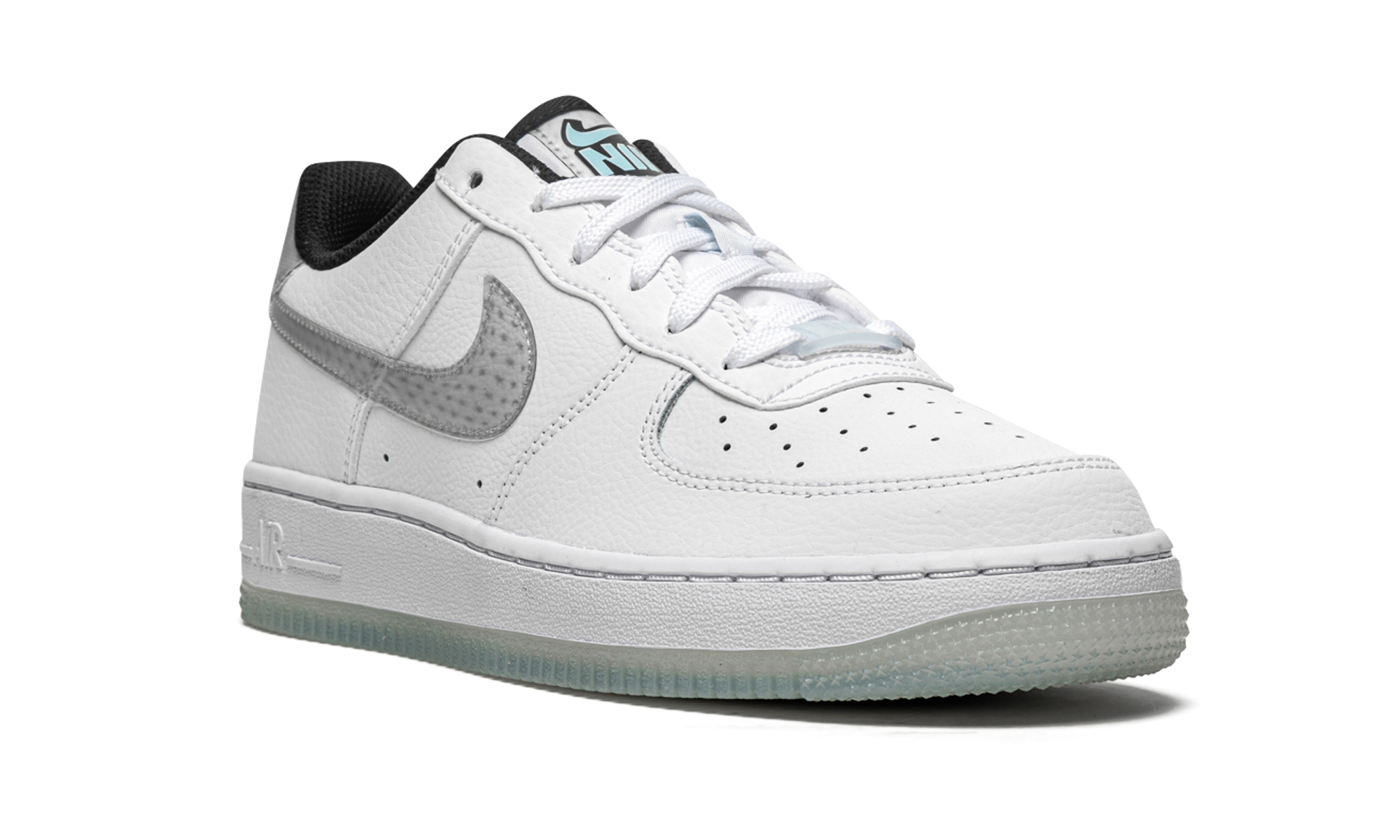 nike air force 1 low lv8 ksa white glacier blue gs+CW5909-100+diagnol right view