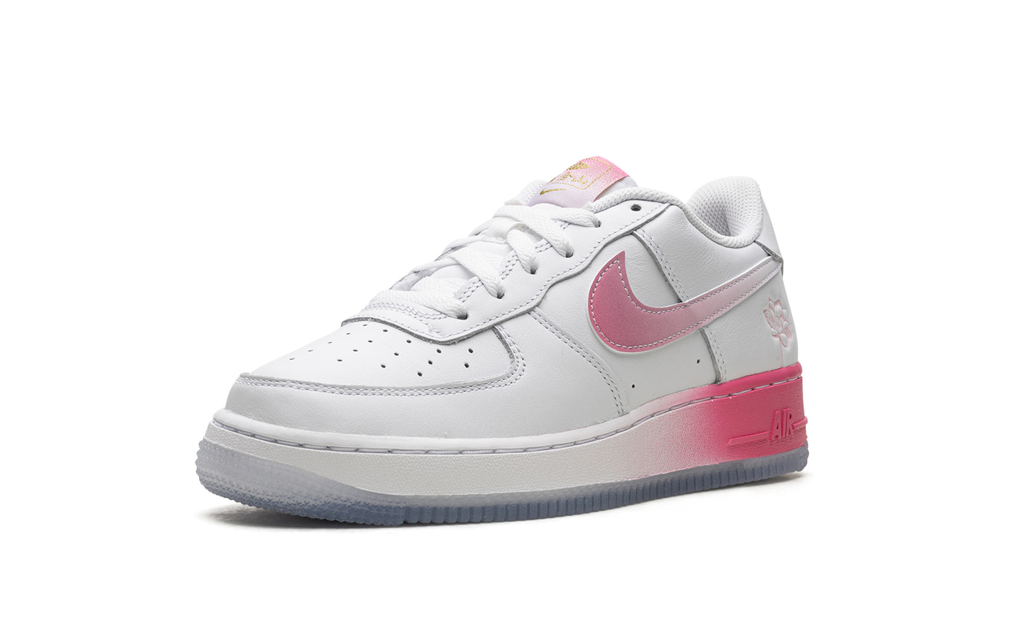 nike air force 1 low lv8 san francisco chinatown lotus flower gs+FD1023-100+left diagnol single view
